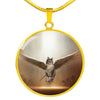 Norwegian Forest Cat Print Circle Pendant Luxury Necklace
