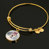 Labrador Retriever Texas Print Circle Pendant Luxury Bangle