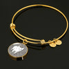 Cute Middle White Pig Print Circle Pendant Luxury Bangle