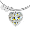 American Goldfinch Bird Print Heart Pendant Bangle