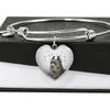 Cane Corso Print Luxury Heart Charm Bangle