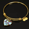 American Quarter Horse Print Heart Pendant Luxury Bangle