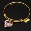 Turkish Van Cat Print Heart Pendant Bangle