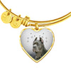 Cane Corso Print Luxury Heart Charm Bangle