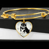 Shiba Inu Dog Print Heart Pendant Bangle