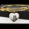Cane Corso Print Luxury Heart Charm Bangle