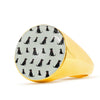Labrador Retriever Pattern Print Signet Ring