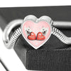 West Highland White Terrier (Westie) Print Heart Charm Steel Bracelet
