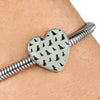 Labrador Retriever Pattern Print Heart Charm Bracelet