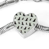 Labrador Retriever Pattern Print Heart Charm Bracelet