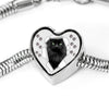 Nebelung Cat Print Heart Charm Steel Bracelet
