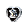 Tibetan Mastiff Dog Art Print Heart Charm Steel Bracelet