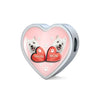 West Highland White Terrier (Westie) Print Heart Charm Steel Bracelet