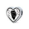 Nebelung Cat Print Heart Charm Steel Bracelet