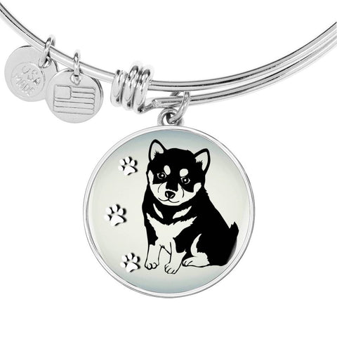 Shiba Inu Dog Circle Pendent Luxury Bangle