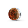 Tibetan Mastiff Dog Print Circle Charm Leather Bracelet
