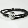 Labrador Retriever Pattern Print Circle Charm Leather Bracelet