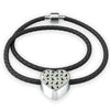 Labrador Retriever Pattern Print Heart Charm Braided Bracelet