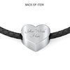 Nebelung Cat Print Heart Charm Leather Woven Bracelet