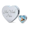 Toyger Cat Print Heart Charm Steel Bracelet