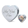 Ocicat Print Heart Charm Steel Bracelet