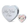 Siamese Cat Print Heart Charm Steel Bracelet