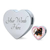 Tibetan Mastiff Dog Print Heart Charm Steel Bracelet
