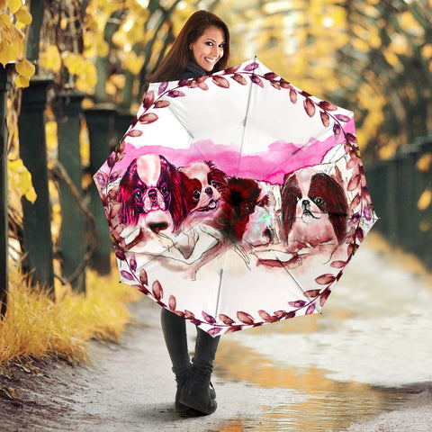 Japanese Chin Dog On Mount Rushmore Print Umbrellas