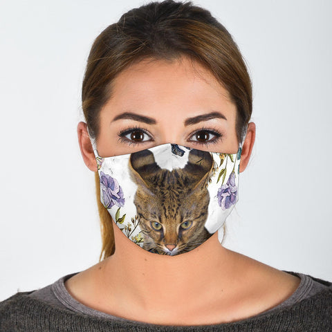 Cute Savannah Cat Print Face Mask