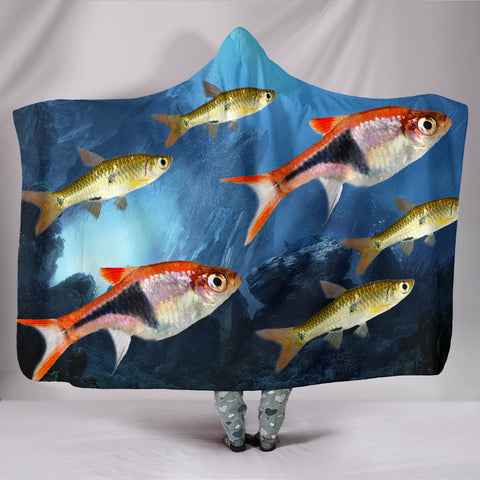 Seluang Fish Print Hooded Blanket