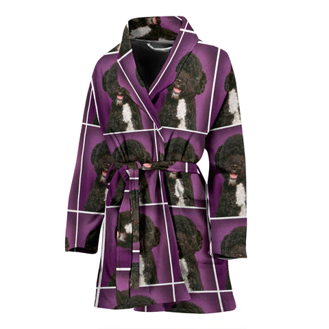 Spanish Water Dog Print Women's Bath Robe