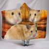 Golden Hamster Print Hooded Blanket