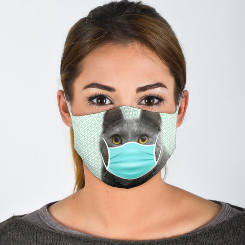 Chartreux Cat Print Face Mask