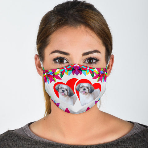 Shih Tzu Floral Print Face Mask