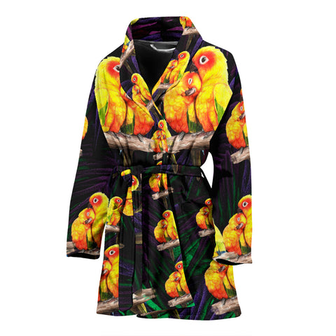 Sun Conure Parrot Print Women's Bath Robe