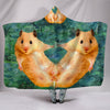 Golden Hamster Print Hooded Blanket