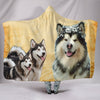 Amazing Alaskan Malamute Print Hooded Blanket