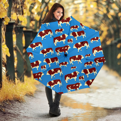 Fleckvieh Cattle (Cow) Patterns Print Umbrellas