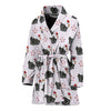 Cute Birds With Paws Print Women's Bath Robe