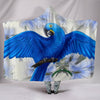 Hyacinth macaw Parrot Print Hooded Blanket