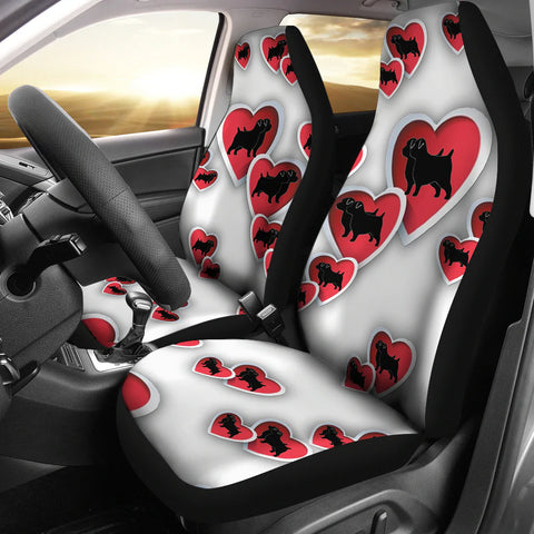 Norfolk Terrier Dog In Heart Print Car Seat Covers