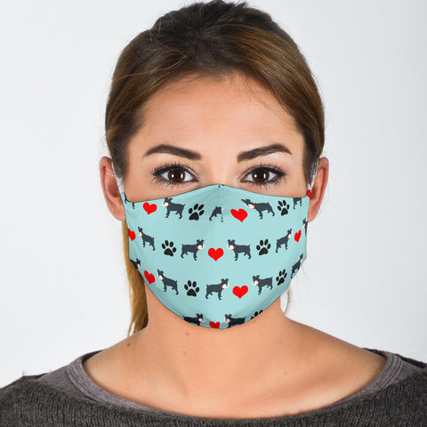 Miniature Schnauzer Love Patterns Print Face Mask