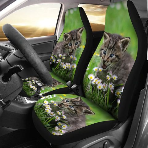 Cute American Shorthair Cat Print Car Seat Covers