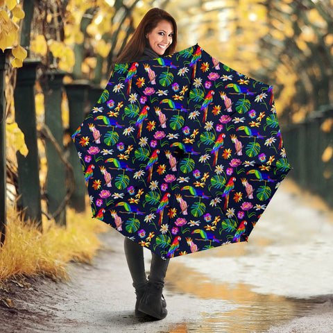 Parrot Floral  Print Umbrellas