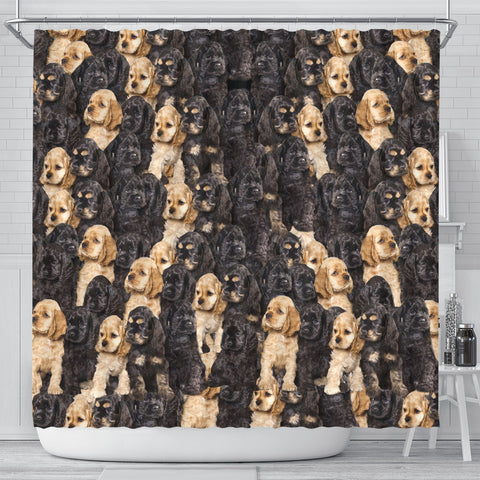 Cocker Spaniel In Lots Print Shower Curtain