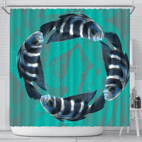 African Cichlid Fish Print Shower Curtains