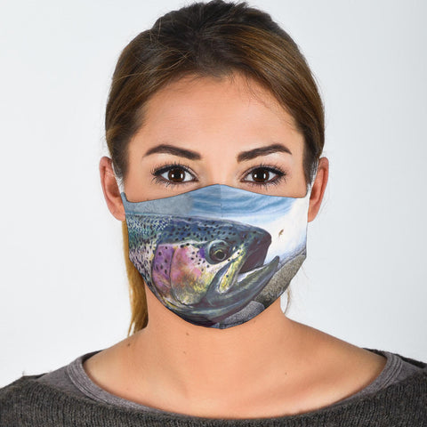 Rainbow trout Fish Print Face Mask