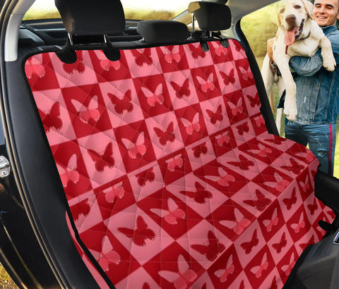 Red Butterfly Patterns Print Pet Seat Covers