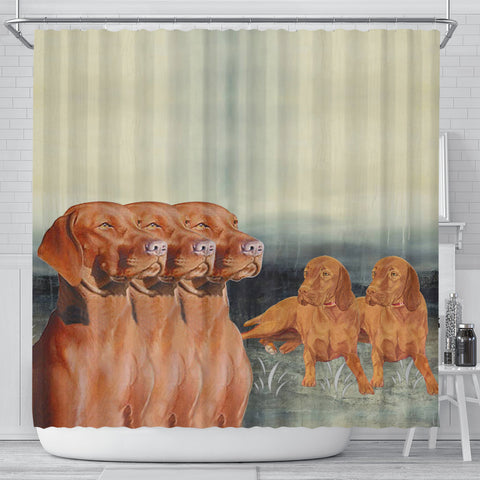 Vizsla Dog Print Shower Curtain