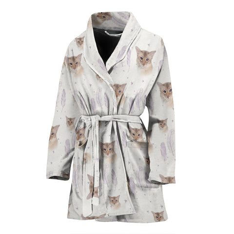 Javanese Cat Patterns Print Women's Bath Robe